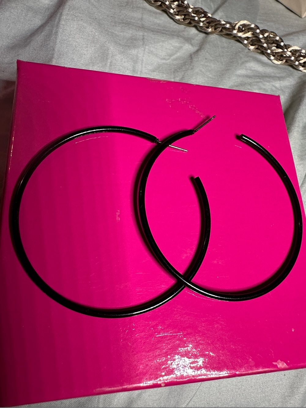 Black Large Hoop Earrings - Minimalist Everyday Style